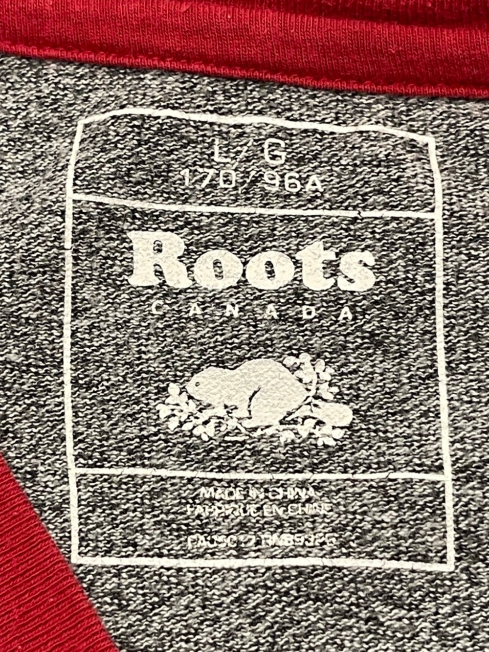 Roots Canada Shirt Women's L 3/4 Sleeves Red and Gray Pullover Beaver Logo - Picture 6 of 11